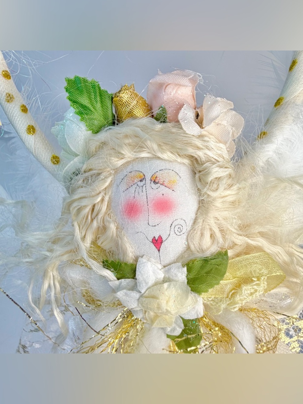 Hanging Angel Doll 15” Cloth Star Sign Cottage Farmhouse Decor - Picture 2 of 13